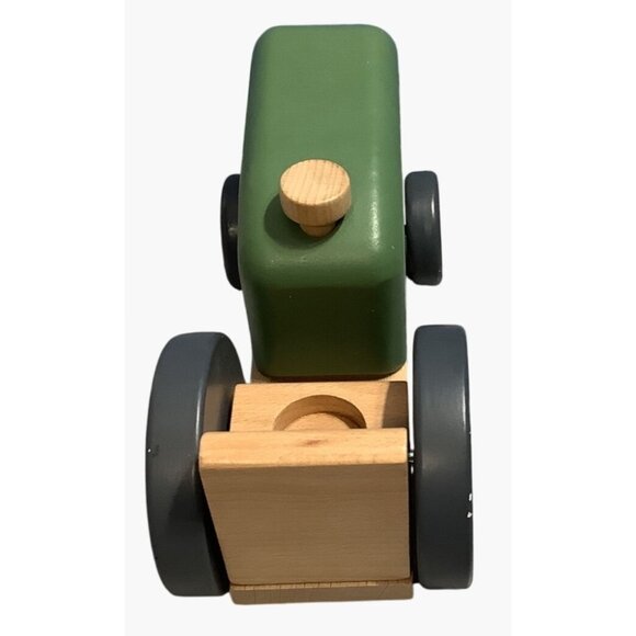 Hearth & Hand With Magnolia Wooden Toy Tractor Farm Green Tan - Picture 5 of 9